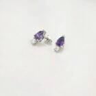 Ασημένια καρφωτά μωβ σκουλαρίκια κωδ. SI.EA1916P