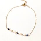 Αλυσίδα Ποδιού Ατσάλινη Blue and Pearls Κωδ.ST.AN2572