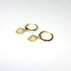 Ασημένια Σκουλαρίκια Κρικάκια με ρόμβο Κωδ.EA3066G